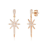 YOIHUR Rose Gold Plated Stud Earrings for Women, Dainty Cubic Zirconia Earring, Hypoallergenic Jewelry, Modern Boho Sunburst & Nature Inspired Earrings, Gift for Mom Wife Girlfriend-Lumina Guide Stud