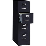 Row 4 Drawers 52" Vertical Black Metal Filing Cabinet Lockable Pre-Assembled Stationary Letter Size for Home