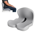 GueYi Orthopedic Seat Cushion – L-Shaped Lumbar Support Memory Foam Comfort for Long Sitting, Ergonomic Support for Office Chair, Wheelchair, Car & Travel (Light Gray,1)