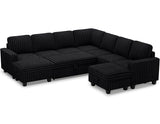 Oversized Sofa Bed Modular Sectional Sleeper Sofa with Pull Out Bed L Shaped Couch with Storage