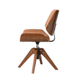 HULALA HOME Faux Leather Swivel Desk Chair No Wheels