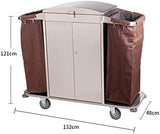 Heavy-Du Hotel Service Cart - Rolling Laundry Trolley, Multi-Purpose Utili Cart for Housekeeping, Commercial Cleaning, and Linen Transport, Space-Saving Design on Wheels