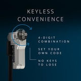 PortLock Combination Laptop Lock for USB-C Slots, 6ft Carbon Steel Security Cable, Resettable 4-Digit Code
