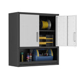 OPTYMIRA Garage Wall Cabinet Metal Storage Cabinet with Lock Wall Mounted Heavy Duty Steel Tool Cabinet with Doors, Assembly Needed
