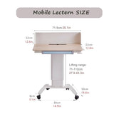 Lectern Podium Stand, Mobile Laptop Lectern Podium Stand, Height Adjustable Podium Pulpits,