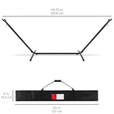 Best Choice Products Double Hammock with Steel Stand, Indoor Outdoor Brazilian-Style Cotton Bed w/Carrying Bag, 2-Person Capacity - Desert Stripes
