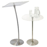 Arc 1 Stainless Steel and Acrylic Podium, Pulpit or Lectern with Side Table