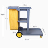 Durable 3-Tier Janitorial Cart with Wheels, Hotel Housekeeping Trolley, Rolling Service Cart for Hospitals & Businesses