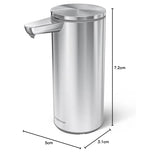 simplehuman 14 oz. Touch-Free Rechargeable Sensor Liquid Soap Pump Dispenser, Brushed Stainless Steel