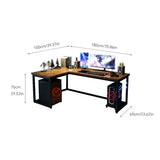 SABALON Office Desk Solid Wood Corner Computer Desk L-Shaped Desk