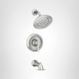 Moen Halle Spot Resist Brushed Nickel Tub and Shower Trim Kit Featuring Showerhead, Lever Handle, and Tub Spout with Posi-Temp Valve Included, 82970SRN
