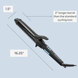 Bio Ionic Long Barrel Styler, 1.5" Curling Iron with Moisture Heat Technology & NanoIonic MX, Versatile Curling Wand with Adjustable Heat Settings, Hair Curler with 2" Extended Barrel