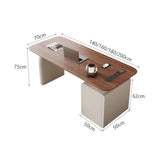 zhongxlla Standing Desk, Modern Study Writing Desk, Home Office with 3 Storage Drawers