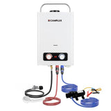 CAMPLUX 1.58 GPM Portable Tankless Water Heater with Water Pump Kit, Propane Water Heater Outdoor with 1.2 GPM Pump, 41,000 BTU, BD158P43