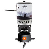 HikeCrew Portable Gas Powered Stove top & Cooking System, Compact Camping Cooktop with 1L Pot, Silicone Lid, Folding Handle & Carry Bag, Perfect for Camping, Hiking, Backpacking, Survival & Emergenc