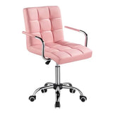 SDREYKUF Adjustable Faux Leather Swivel Office Chair with Wheels