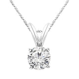 0.5 to 10 Carat 14K White Gold Lab Grown Diamond Solitaire Pendant Necklace