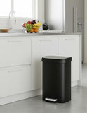 Garvee 13 Gal / 50L Large Plastic Trash Can for Kitchen, Step-On with Soft Close Lid, Liner Rim