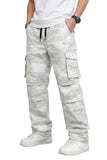 GINGTTO Baggy Camo Pants Men Cargo White Wide Leg Fashion Y2K Streetwear Drawstring Stretch 28