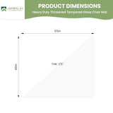 Tempered Glass Chair Mat, Heavy Duty Glass Office Floor Mat for Carpets and Wooden Floor