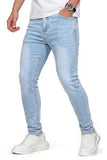 GINGTTO Blue Jeans Men Skinny Slim Fit Stretch Flex Denim Pants 34x30