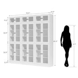 H Bookcase with Doors, Wooden Bookshelves and Bookcases for Home Office