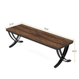 6.5FT Conference Table for 6-8 People, 78 inch Long Rectangular Seminar Table with Strong Metal Frame (1PC, Brown)