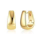 14K Gold Small Chunky Hoop Earrings for Women Gold Hoop Earrings