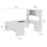 Hutch, and Keyboard Tray, Executive Workstation for Home or Professional Office, 65 Inches