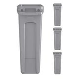 POGHDBXA Trash Can, 60L Trash Can Waste Bin with Venting Channels, Gray