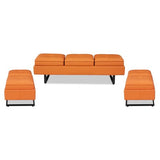 7-Seat Waiting Room Chairs Modern Entryway Bench with Thickened Cushion PU Leather Living Room Bench