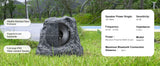 Herdio 8" Outdoor Bluetooth Rock Speakers HD Digital Stereo Effect Tweeter Waterproof Resin