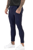 GINGTTO Mens Dress Pants Slim Fit Stretch Tapered Navy Blue Chinos Pants Men Ankle Length Twill 32x28