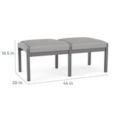 Lenox Wood Reception Waiting Room 18" 2-Seat Bench/Natural Wood
