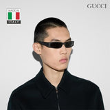 Gucci GG1780S Lasered GG Pattern Logo Rectangular -Shaped Non-Polarized Sunglasses for Men