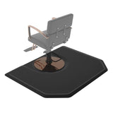 OmySalon Salon Mat for Hair Stylist 4’x5’ Anti Fatigue Barber Floor Mat with Round Base