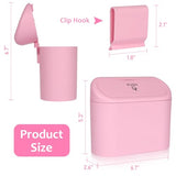 Accmor Car Trash Can with Lid, Leakproof Vehicle Garbage Organizer Holder Bin with 60 Pack Trash Bags (Pink)