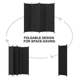 Room Divider, 4 Panel Folding Privacy Screen, 88” Portable Separating with 3 Metal Feet, Partition Room Dividers, Lightweight Freestanding Wall Divider Screen for Office Bedroom Hospital(Black)
