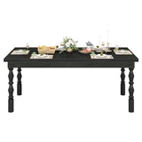62” Wood Dining Table for 4-6 People, Farmhouse Large Rectangle Kitchen Table, Modern Dinner Table Kitchen & Dining Room Furniture