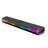 Bluetooth 6.0 Computer Sound Bar with Dynamic RGB Light, USB/Type-C Plug & Play, Gaming Speakers for Computer Desktop, PC, Laptop