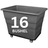 ReadySpace Commercial 16 Bushel Utility Cart with Steel Base, Poly Box Basket Truck, Laundry Cart, and Rolling Trash Bin