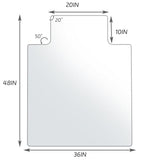 GLSLAND Irregular Tempered Glass Floor Mat - 36" x 48" Office Chair Mat for Carpet Clear Duty Hard, Clear