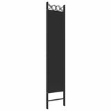 Zexlorith 4-Panel Room Divider, Folding Fabric Privacy Screen, Black