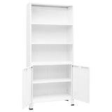 Zexlorith Industrial Bookshelf, Steel Book Cabinet with 2 Doors & 3