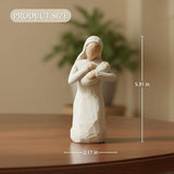 PlentifulHome Virgin Mary Holding Baby Jesus Statue, 5.91 Inch