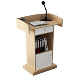 BIBOYA Podium Heavy Duty Lectern Stand Podium, Large Storage Area Speaking Lectern Laptop Stand for Churches Office