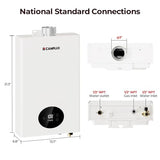 CAMPLUX Climatech 3 Tankless Water Heater Gas 4.22 GPM, 102,000 BTU Propane Tankless Water Heaters, High Efficiency Instant Hot Water with Multi-Points Use for Whole House, Indoor, CX422, White