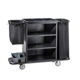 Housekeeping Room Service Cart Hotel Cleaning Trolley with Hand Push Design Cloth Bag & Guest Service