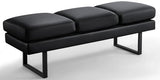 Waiting Room Bench with 3 Seats,Faux Leather Reception Bench Upholstered Office Guest Chair