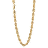 14K Solid Gold - Men's Rope Chain Necklace